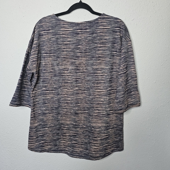 Soft Surroundings Womens M Medium Tunic Blouse V Neck Texture Beaded Applique - Picture 7 of 8